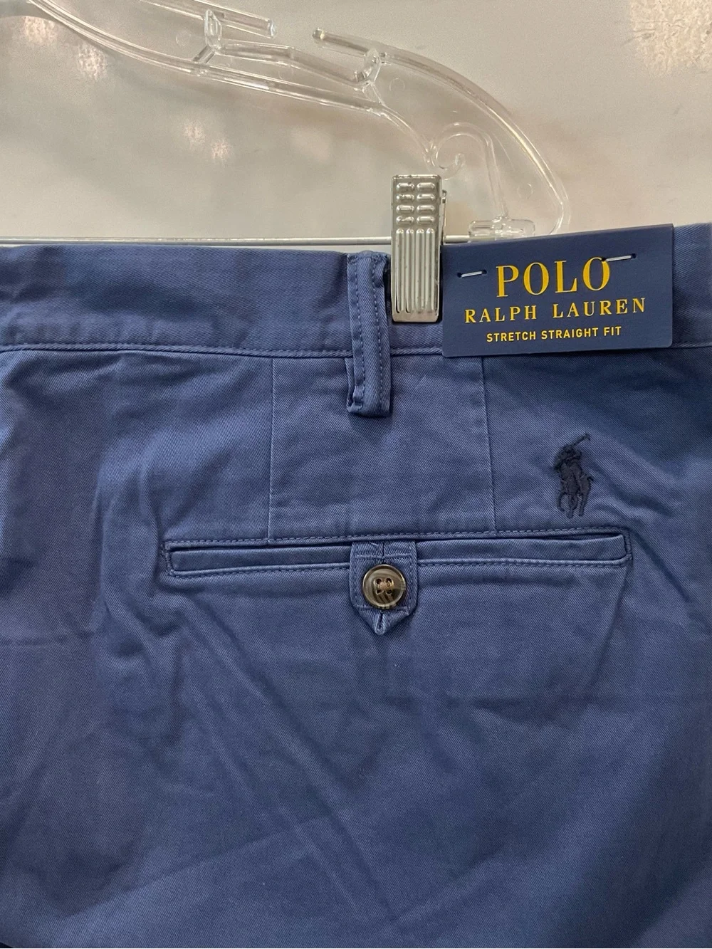 POLO Ralph Lauren Medium Blue Stretch Straight Fit Chino Pants size 38-30 T78